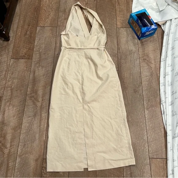 Zara Cream Backless Halter Maxi Dress - Picture 3 of 9